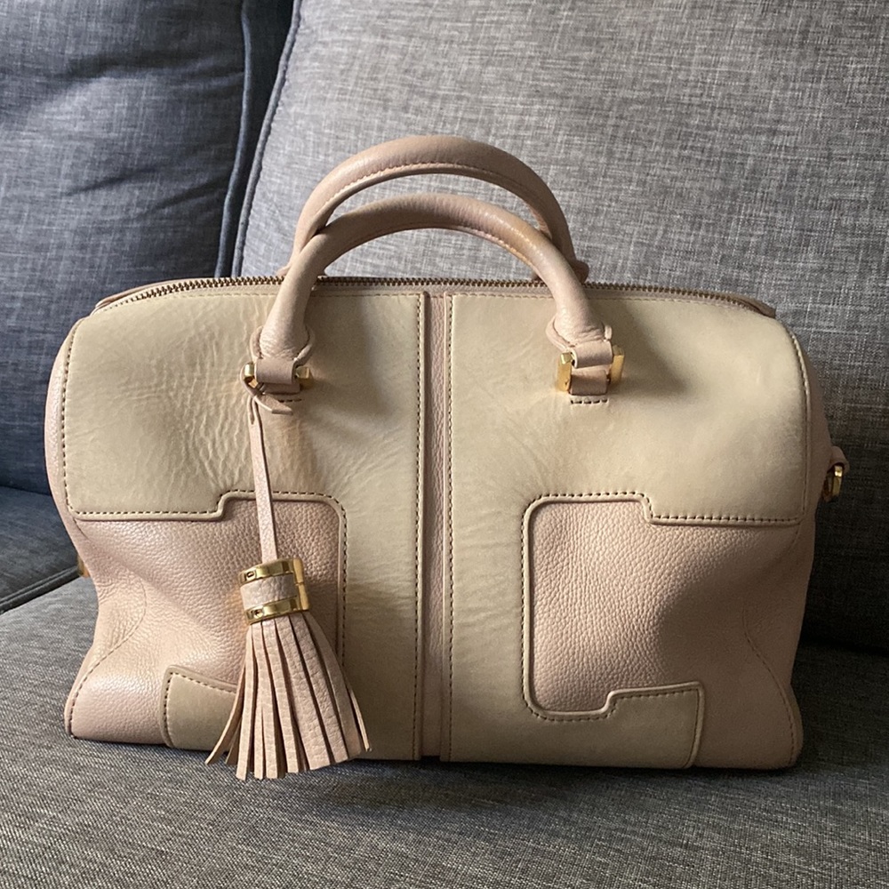 Tory Burch suede and leather satchel rare